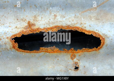 Close up Rusty Zinc Wall. Stock Photo