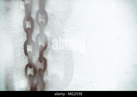 Double Exposure of Metal Chains with Space for Texture. Suitable Use for Blockchain Concept. Stock Photo