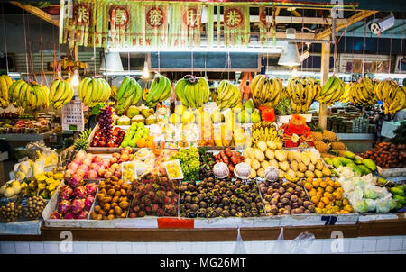 Fruits on  local market in Phuket, Thailand. Stock Photo