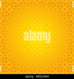 Arabesque Geometric Seamless contour yellow pattern. Background, mosaic ornament, ethnic style. Design for prints on fabrics, textile, covers, paper Stock Vector