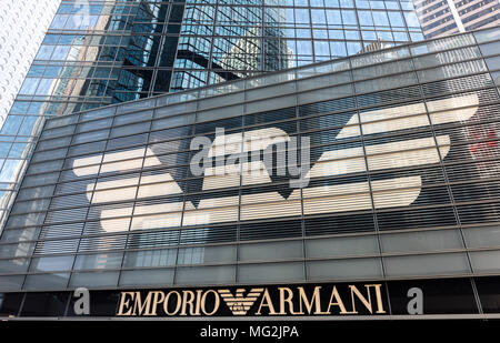 HONG KONG, CHINA - APRIL 01,2018: Emporio Armani flagship store in the Landmark Chater house building Central. Jayne Russell/Alamy Stock Photo Stock Photo