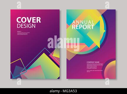 Abstract gradient modern geometric flyer and poster design template background. Use for brochuer, book cover, report, corporate, annual, business, mag Stock Vector