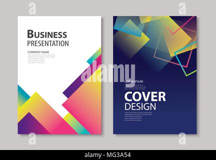 Abstract gradient modern geometric flyer and poster design template background. Use for brochuer, book cover, report, corporate, annual, business, mag Stock Vector