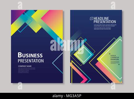 Abstract gradient modern geometric flyer and poster design template background. Use for brochuer, book cover, report, corporate, annual, business, mag Stock Vector