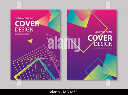 Abstract gradient modern geometric flyer and poster design template background. Use for brochuer, book cover, report, corporate, annual, business, mag Stock Vector