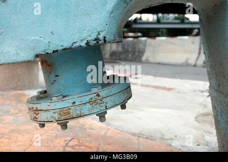 Big Water pipe on Footpath. Stock Photo
