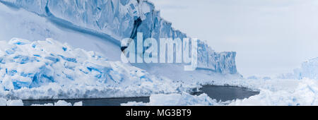 Icebergs frozen into the fjords of Baffin Island, Nunavut, Canada Stock Photo