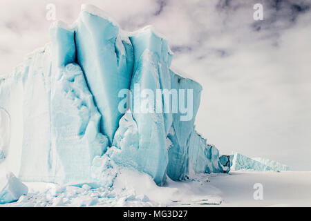 Icebergs frozen into the fjords of Baffin Island, Nunavut, Canada Stock Photo