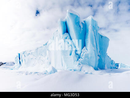 Icebergs frozen into the fjords of Baffin Island, Nunavut, Canada Stock Photo