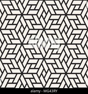 Vector seamless abstract pattern. Modern stylish lattice texture. Repeating geometric background. Cubes with mosaic faces. Stock Vector