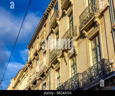 Facade of a building in Montpellier - France, Languedoc-Roussill Stock Photo