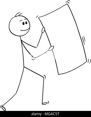 Man Drawing Standing Carrying Large Notebook While Showing Big Whiteboard.  Gentleman Design Stands Holding Notepad Holds Giant Sheet Of Paper. -  SuperStock