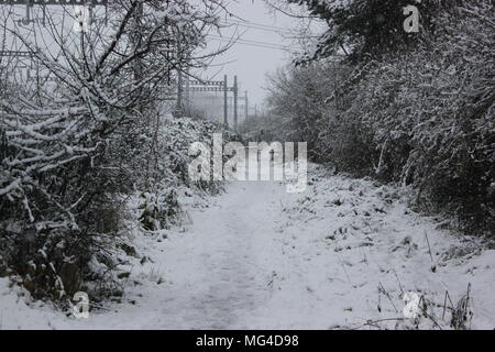 Snow, wintertime, oxfordshire Stock Photo