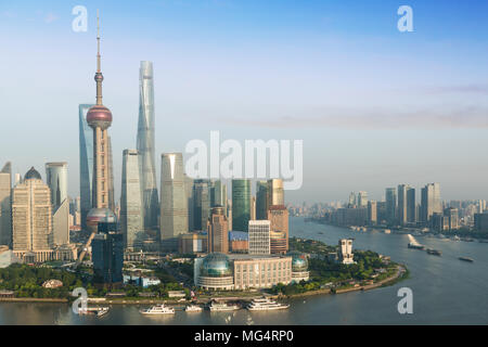 Shanghai skyline city scape, Shanghai luajiazui finance and business district trade zone skyline, Shanghai China Stock Photo