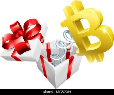 Bitcoin Jack in the Box Stock Vector