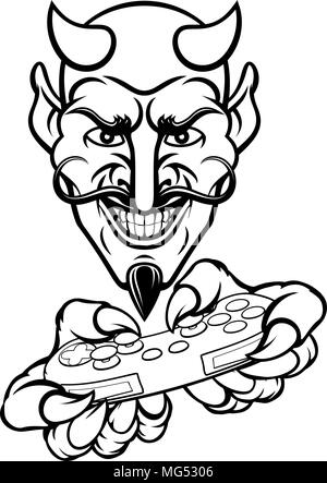 Devil Esports Sports Gamer Mascot Stock Vector