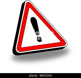 3D hazard symbol triangle icon Stock Vector