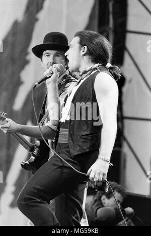 U2 classic pop concert Elland Road 1990/credit: Simon Dewhurst for Hickes Stock Photo