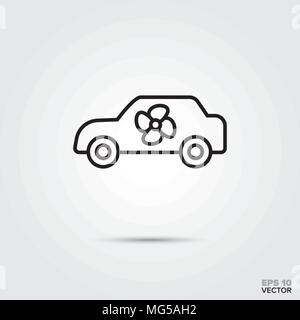 Car air condition vector line icon. Automotive parts, repair and service symbol. Stock Vector