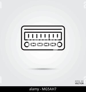 Car audio system vector line icon. Automotive parts, repair and service symbol. Stock Vector
