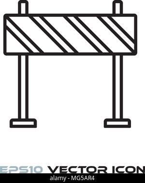 Construction site or road barrrier flat line icon vector Stock Vector