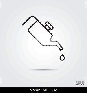 Oil can vector icon. Automotive parts, repair and service symbol. Stock Vector