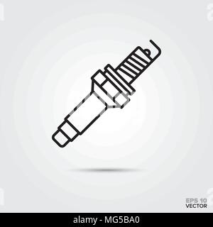 spark plug vector icon. Automotive parts, repair and service symbol. Stock Vector