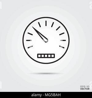 speedometer and odometer vector icon. Automotive parts, repair and service symbol. Stock Vector