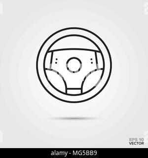 Car steering wheel vector icon. Automotive parts, repair and service symbol. Stock Vector