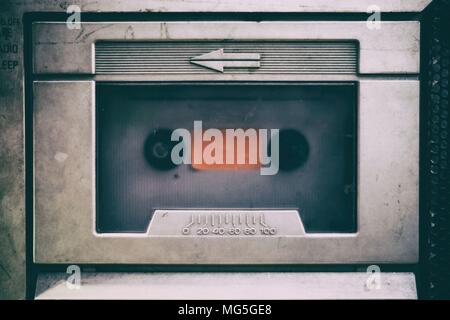 Close-up Vintage Cassette Tape Player. Stock Photo
