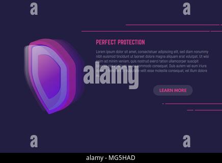 Shield protection banner Stock Vector