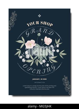 Grand opening invitation greeting card with color icon element Stock Vector  Image & Art - Alamy