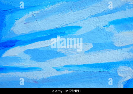 Unfinished Blue Painted on Concrete Wall. Stock Photo