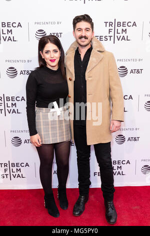 NEW YORK, NY - APRIL 22: Producers Eric Fleischman and Natalie Qasabian attend screening of 'All About Nina' during the 2018 Tribeca Film Festival at  Stock Photo