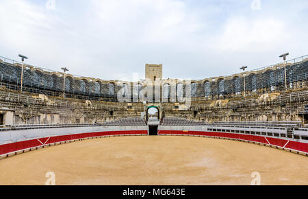 Roman amphitheatre in Arles - UNESCO world heritage in France Stock Photo