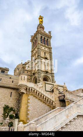 Notre-Dame de la Garde basilica in Marseille - France, Provence Stock Photo