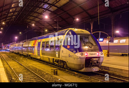 STRASBOURG, FRANCE - JANUARY 01: SNCF regional diesel train at t Stock Photo