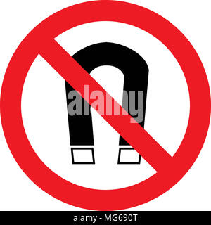 No magnetic field allowed sign Stock Photo