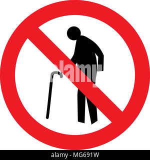 No elderly person allowed sign Stock Photo