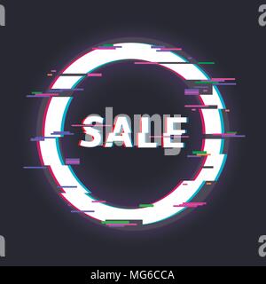 Glitched circle frame Stock Vector