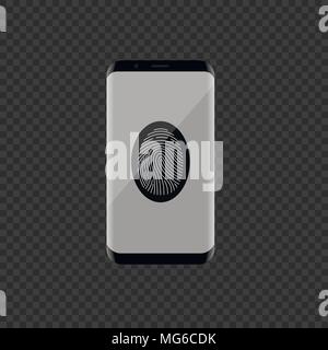 Smartphone with fingerprint scan Stock Vector
