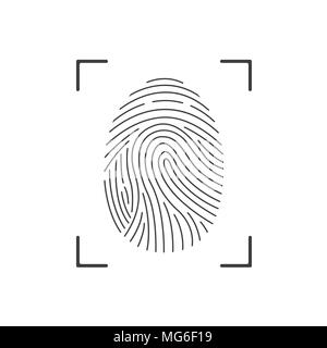 Fingerprint scan icon Stock Vector