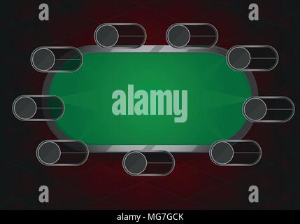 vector illustration of poker or black jack table. playing field in poker Stock Vector