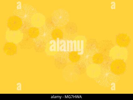 Abstract pattern with dandelions, suitable as a greeting card or postcard - vector Stock Vector