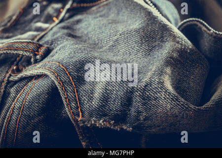 Blue jeans texture background with filter effect retro vintage style Stock Photo