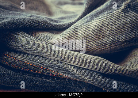 Blue jeans texture background with filter effect retro vintage style Stock Photo