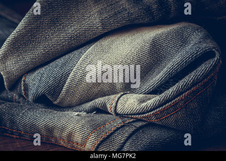 Blue jeans texture background with filter effect retro vintage style Stock Photo