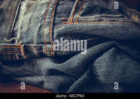 Blue jeans texture background with filter effect retro vintage style Stock Photo