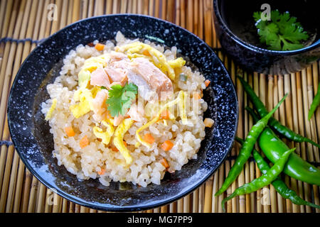 thaifood fried rice with salmon and egg japanese style Stock Photo
