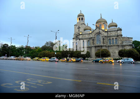 Virgin Assumption cathedral in Kiril and Metodii square of Varna, Bulgaria Stock Photo